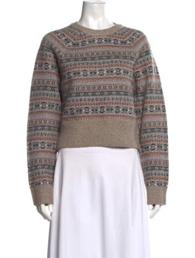 Pre-owned Caroline Constas Patterned Crew Neck Sweater In Multicolor
