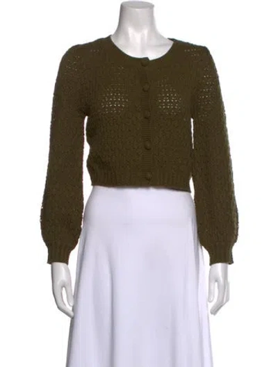 Pre-owned Caroline Constas Patterned Crew Neck Sweater W/ Tags In Green