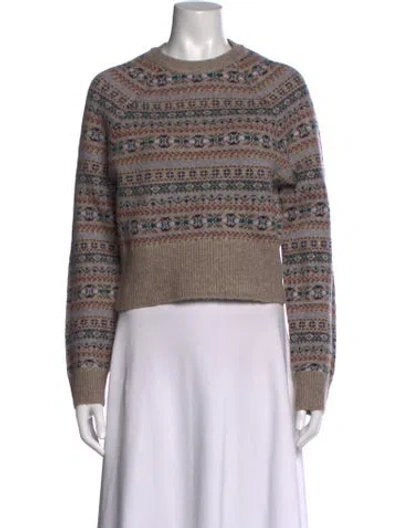 Pre-owned Caroline Constas Patterned Crew Neck Sweater W/ Tags In Multicolor