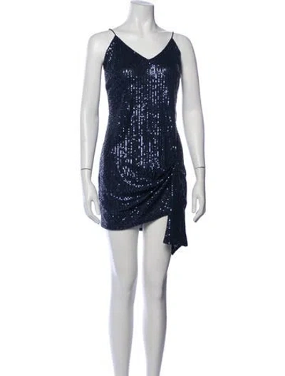 Pre-owned Caroline Constas Patterned Mini Dress In Blue