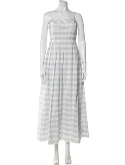 Pre-owned Caroline Constas Plaid Print Long Dress In Multicolor