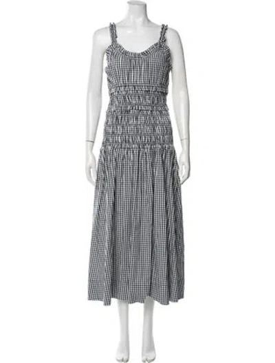 Pre-owned Caroline Constas Plaid Print Long Dress W/ Tags In Multi