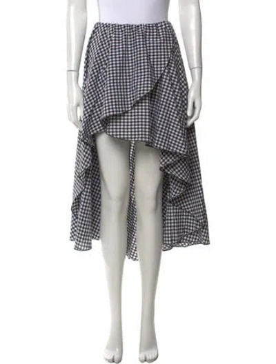 Pre-owned Caroline Constas Plaid Print Long Skirt In Black