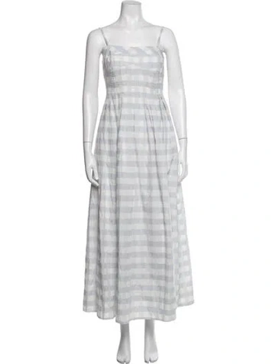 Pre-owned Caroline Constas Plaid Print Midi Length Dress In Blue