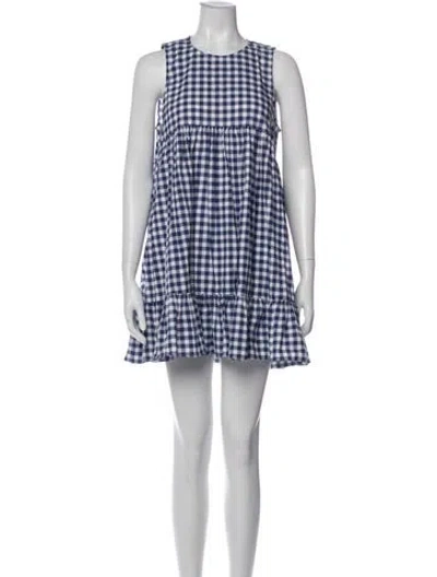 Pre-owned Caroline Constas Plaid Print Mini Dress In Multi