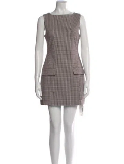 Pre-owned Caroline Constas Plaid Print Mini Dress In Multi