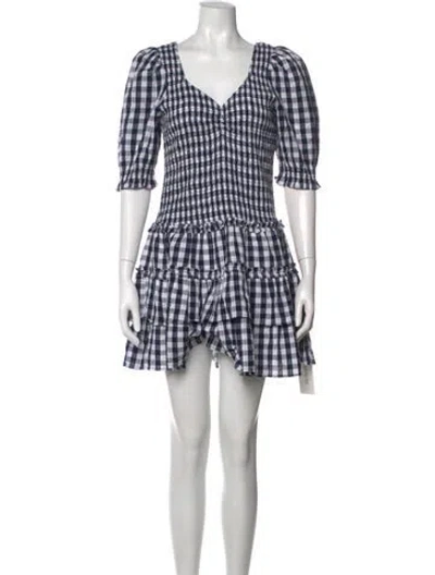 Pre-owned Caroline Constas Plaid Print Mini Dress W/ Tags In Multi