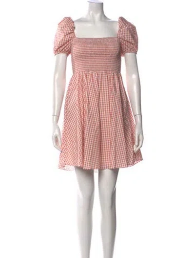 Pre-owned Caroline Constas Plaid Print Mini Dress W/ Tags In Orange