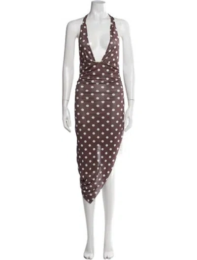 Pre-owned Caroline Constas Polka Dot Print Long Dress In Multicolor
