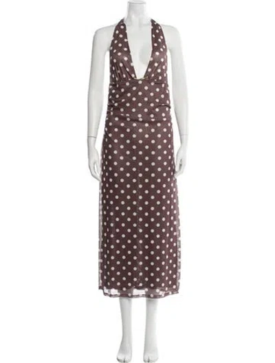 Pre-owned Caroline Constas Polka Dot Print Long Dress In Multicolor