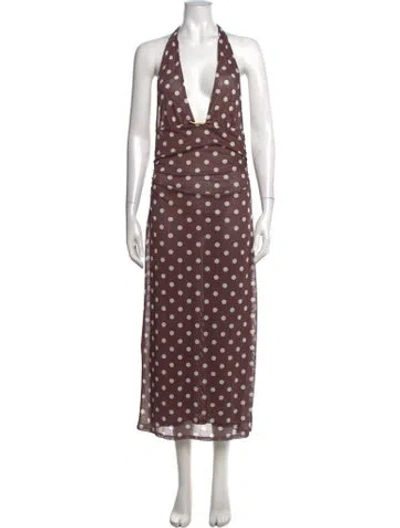 Pre-owned Caroline Constas Polka Dot Print Long Dress In Multicolor