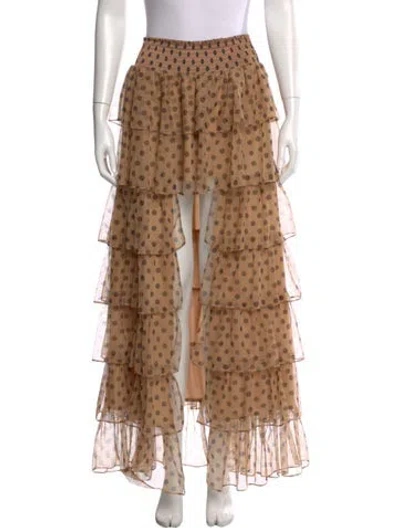Pre-owned Caroline Constas Polka Dot Print Long Skirt In Neutral