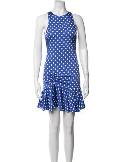 Pre-owned Caroline Constas Polka Dot Print Mini Dress In Blue