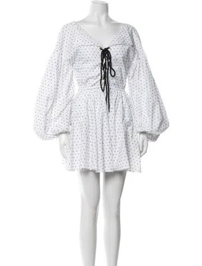 Pre-owned Caroline Constas Polka Dot Print Mini Dress In Neutrals