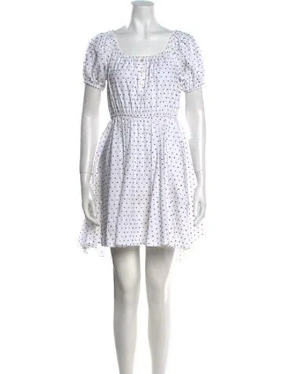 Pre-owned Caroline Constas Polka Dot Print Mini Dress In White