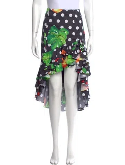Pre-owned Caroline Constas Printed Knee-length Skirt In Black