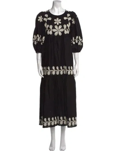Pre-owned Caroline Constas Printed Long Dress In Black