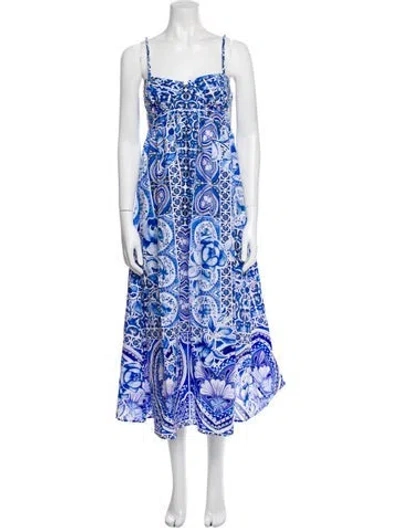 Pre-owned Caroline Constas Printed Long Dress In Multi