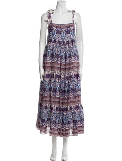 Pre-owned Caroline Constas Printed Long Dress In Multi