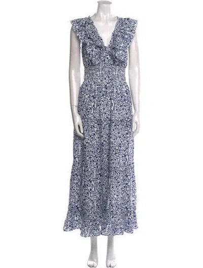 Pre-owned Caroline Constas Printed Long Dress In Multi