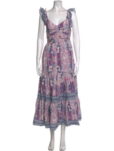 Pre-owned Caroline Constas Printed Long Dress In Multicolor