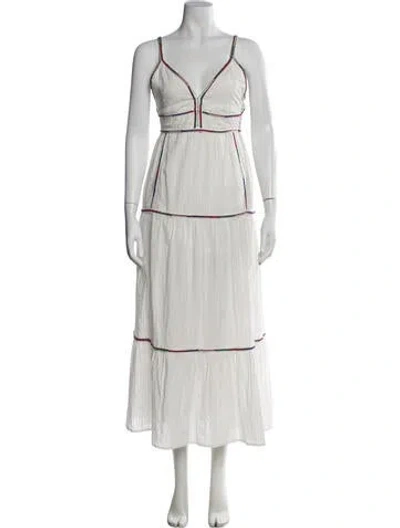 Pre-owned Caroline Constas Printed Long Dress In Neutrals