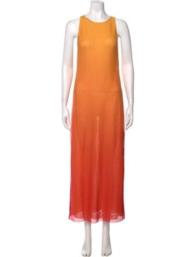 Pre-owned Caroline Constas Printed Long Dress In Orange