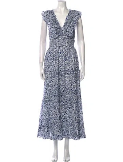 Pre-owned Caroline Constas Printed Long Dress W/ Tags In Multi