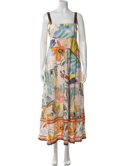 Pre-owned Caroline Constas Printed Long Dress W/ Tags In Multicolor