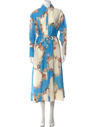 Pre-owned Caroline Constas Printed Long Dress W/ Tags In Yellow