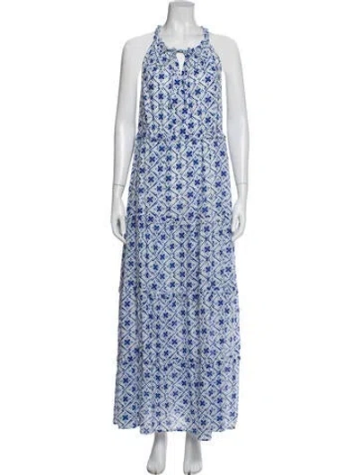 Pre-owned Caroline Constas Printed Long Dress In White