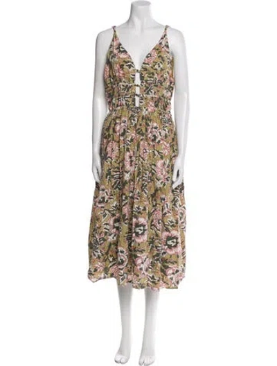 Pre-owned Caroline Constas Printed Midi Length Dress In Multi
