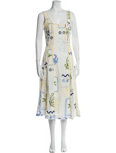 Pre-owned Caroline Constas Printed Midi Length Dress In Multi