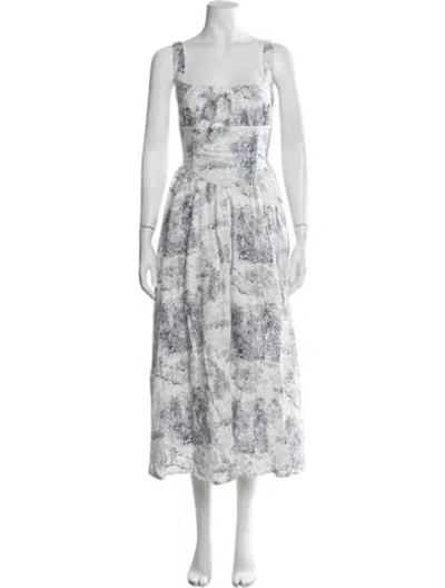 Pre-owned Caroline Constas Printed Midi Length Dress In Multicolor