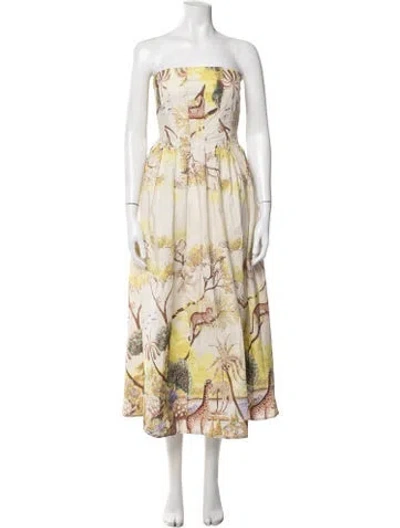 Pre-owned Caroline Constas Printed Midi Length Dress In Multicolor