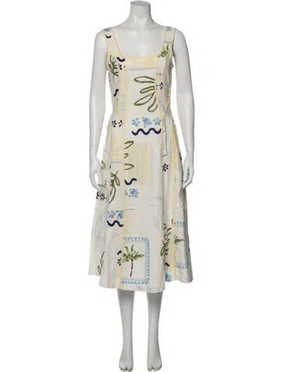 Pre-owned Caroline Constas Printed Midi Length Dress W/ Tags In Multi