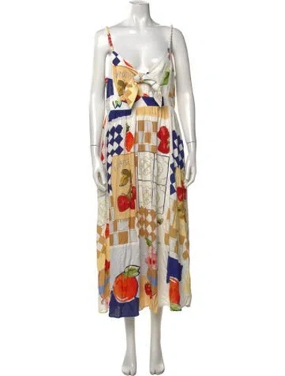 Pre-owned Caroline Constas Printed Midi Length Dress W/ Tags In Multicolor