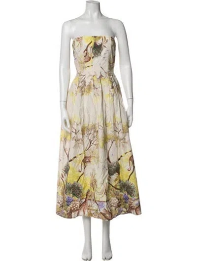 Pre-owned Caroline Constas Printed Midi Length Dress W/ Tags In Multicolor