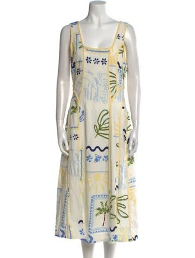 Pre-owned Caroline Constas Printed Midi Length Dress W/ Tags In Neutral