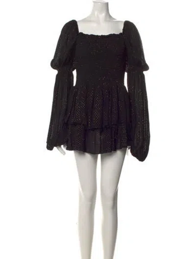 Pre-owned Caroline Constas Printed Mini Dress In Black