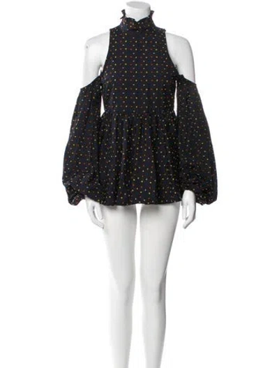Pre-owned Caroline Constas Printed Mini Dress In Blue