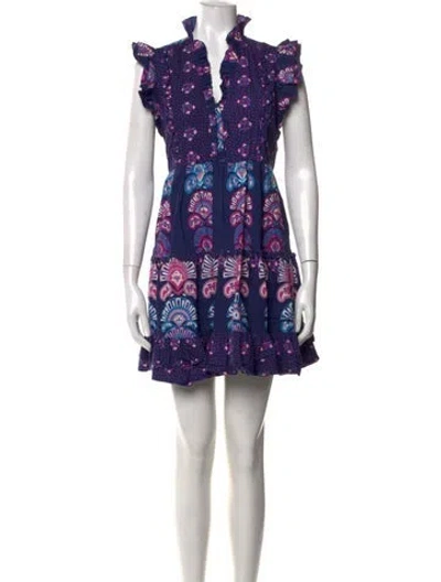 Pre-owned Caroline Constas Printed Mini Dress In Blue