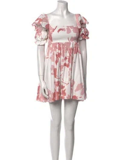 Pre-owned Caroline Constas Printed Mini Dress In Neutral