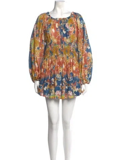 Pre-owned Caroline Constas Printed Mini Dress In Neutral