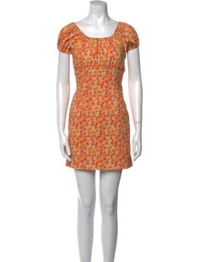 Pre-owned Caroline Constas Printed Mini Dress In Orange