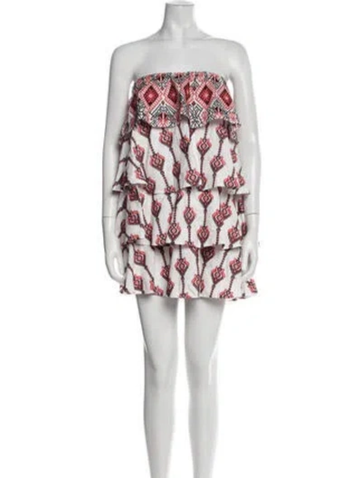 Pre-owned Caroline Constas Printed Mini Dress In Red