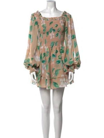 Pre-owned Caroline Constas Printed Mini Dress W/ Tags In Brown