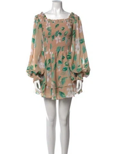 Pre-owned Caroline Constas Printed Mini Dress W/ Tags In Brown