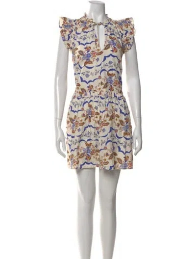 Pre-owned Caroline Constas Printed Mini Dress W/ Tags In Red