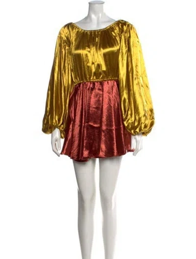 Pre-owned Caroline Constas Printed Mini Dress W/ Tags In Yellow